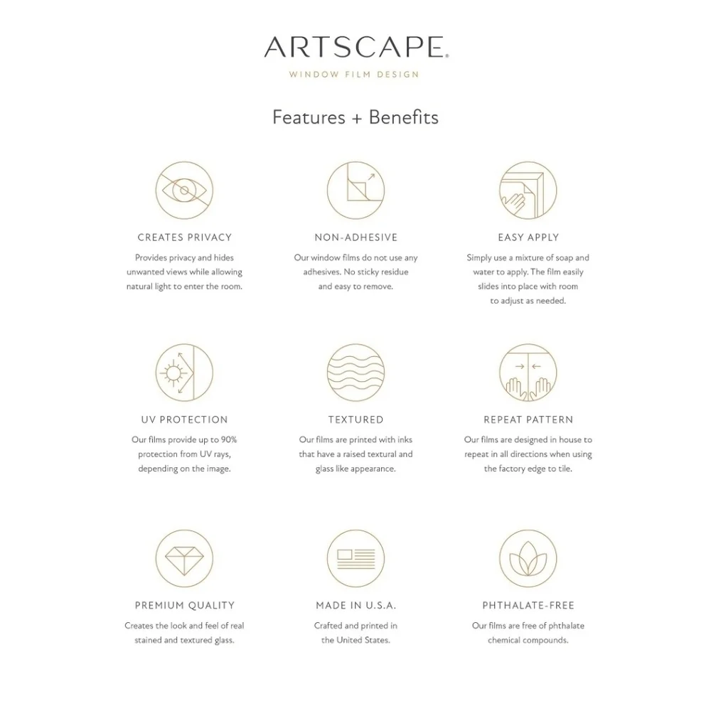 Artscape Elegant Leaf Pattern Window Film